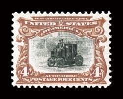 296, 4c Pan-American, handsome mint single, exceptionally well centered within large margins, deep luxuriant colors, pristine o.g., n.h., extremely fine 2000 PF
certificate.