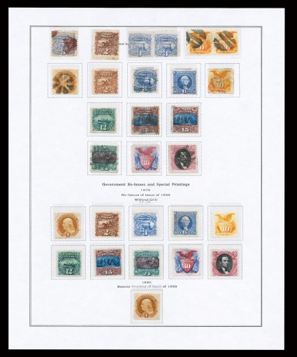 Extraordinarily valuable collection to 1984 mostly in mounts in a Scott album, loaded with scarce to rare high cataloging stamps, with many items that are almost never found
in collection balances, particularly the strong showing of reprints an