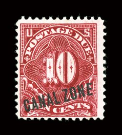 J3 var., 10c Rose carmine, with E of ZONE out of alignment (CZSG J3.3), unused, uncommonly deep and intense color, fine cataloged as the normal stamp.