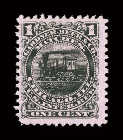 RO86c, Gardner, Beer & Co., 1c Black, pink paper, beautiful color and highly detailed impression, fine.