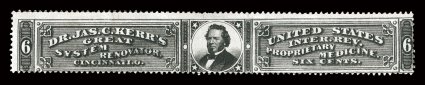 RS160a, Kerr, Jas. C., 6c Black, strong color and impression, usual small faults, fine.