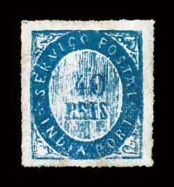 3, 1871 40r Prussian blue, uncommonly well centered, deep intense color, o.g., very fine 1999 PF certificate.