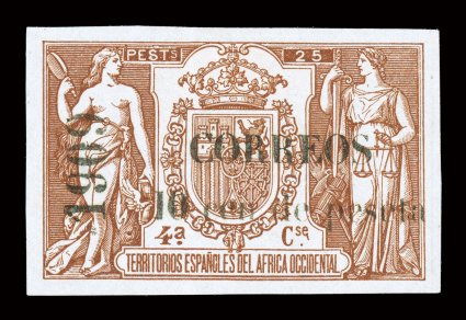 101, 1909 10c on 25P Red brown, exceedingly large margins all around, sumptuously rich color and a crisp impression on fresh paper, o.g., h.r., extremely fine a lovely example
of this scarce stamp signed Roig.