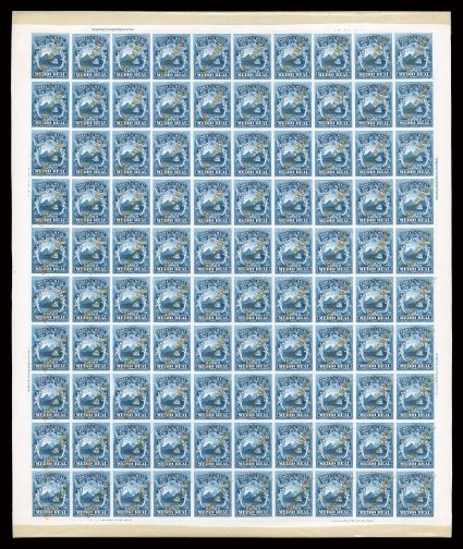 1P-4P, 1863 12r-1P First Issue plate proofs on India, another lovely complete set of plate proof sheets of 100 each mounted on card, however this set features larger sheet
margins which show numerous American Bank Note Co. New-York. impri