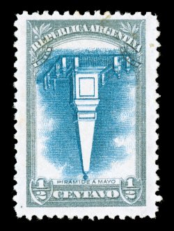 160a, 1910 12c Blue and gray blue, Center Inverted, attractively centered, fresh colors, o.g., lightly hinged, couple of trivial gum soak specks, very fine less than 50
examples recorded of this value.