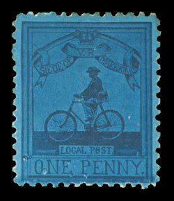 S.G. 18, 1900 1p Deep blue on blue, Sergeant-Major Goodyear, eye-arresting intense color, somewhat disturbed o.g., very fine (Scott 178 $1,000.00).
