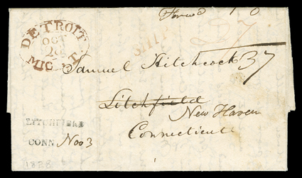 [Captain Hitchcock writes from Fort Gratiot] Interesting autograph letter signed by Capt. Ethan Allen Hitchcock, who would become one of the most esteemed American soldiers of
the early 19th century, Fort Gratiot, Michigan Territory, October 17,