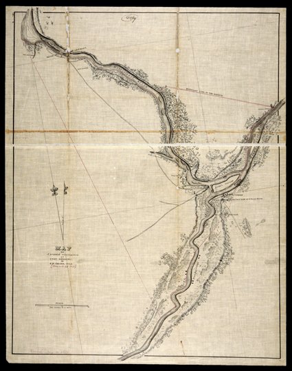 [Map of Fort Snelling] amazing hand-drawn Map of A proposed reservation at Fort Snelling by E.K. Smith, USA, March 25, 1838. It shows Fort Snelling, and also, across the
river, FUR COMPANY, noted as Only good landing on the East bank of St.