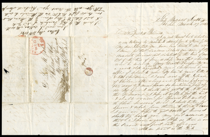 [Pitcairn Islands - 1848 letter] from Captain Richard Luce of the whaling ship Margaret Scott, a two-part letter covering 3+ pages, the first part of is datelined Ship
Margaret Scott at SeaJune 5th A.D., 1848One the Equator Long 104.00 De.