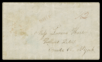 [Idaho Missionary Mail] folded letter with integral address leaf from Eliza Hart Spalding, the wife of Henry Harmon Spalding, from the Lapwai Mission datelined Clear Water July
22nd 1847, which was located on the Clearwater River in what was th