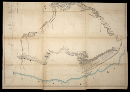 Fremonts Map of an Exploring Expedition to the Rocky Mountains in the Year 1842. The famous Pathfinders map. Fremont, John Charles. Washington, 1845 30.25 x 51.5, folding to
4to in black cloth with gilt title. Some hand tinting. Backed