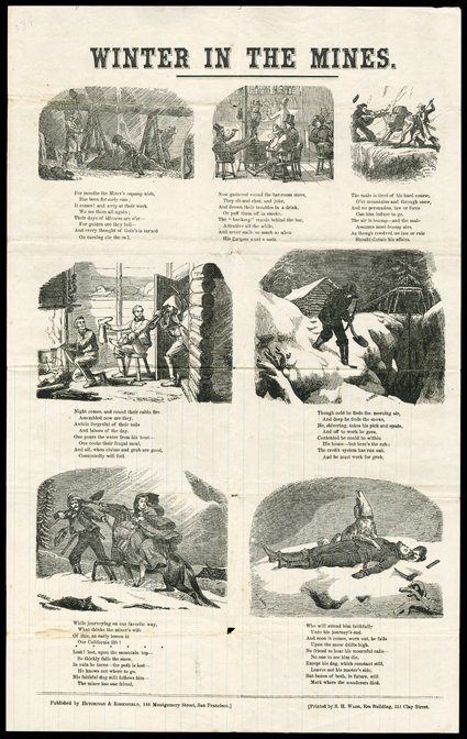 Winter in the Mines, (Baird 334) Hutchings & Rosenfield with seven vignettes each accompanied by a poem, letter dated Navada December the 9th 1860, with the 10c Green on buff
entire (U16) in which it was carried to Battenville, N.Y., Nevada