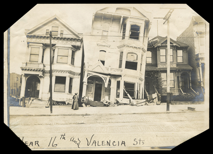[Images of the San Francisco Earthquake Fire, 1906], A chilling group of 40 Photographs, all but four of them of the city during and after the fire, about 5 by 7 (though many
with corners clipped, or cut into ovals), the first taken at 10 am on