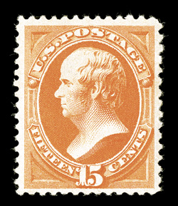 189, 15c Red orange, a pleasing mint example, well centered within generous margins, vivid rich color on fresh paper, o.g., n.h., choice very fine.