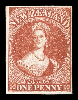 1d. carmine-vermilion, unused with large part original gum, fresh vibrant color and with good to large margins thin though of outstanding appearance. Holcombe Certificate
(1988). Sc. 11d S.G. 35, £450.