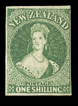 1- green (yellowish), unused with gum which is not original, clear to large margins tiny surface fault though of good appearance. Holcombe Opinion (1988). Sc. 15 group S.G.
44, £1,700.