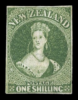 1- deep green, unused without gum, good to large margins paper fractionally toned on reverse, otherwise sound. Rare. R.P.S. Certificate (2006). Sc. 15d S.G. 46,
£1,800.