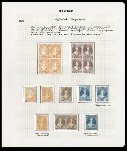 1864 Davies 2d. blue Plate I (very worn) plate proof on stout unwatermarked paper, a block of eighteen, Rows 19-204-12, formed from blocks of eight and ten rejoined two
vertical creases, three pinholes and a couple touched on the vertical sides