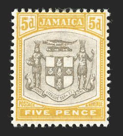 S.G. 33a-36a, 1903-04 ½d-5d SER. ET for SERVIET varieties cplt., ½d and 2½d the right stamp in a horizontal pair, 1d the center stamp in a horizontal strip of three and 5d
single, o.g., l.h. except 5d h.r. and 1d variety n.h., very fine (Sco
