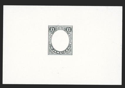 £1 Frame only die proof in black on glazed card, 92x60mm, fresh and extremely fine this value was never issued.