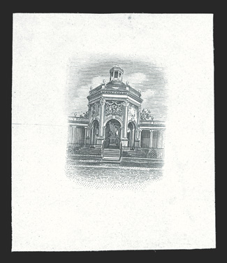 S.G. 86E, 1920 2- Vignette only die essay in black on glazed proof paper, 29x34mm, fresh and very fine (Scott 84E).