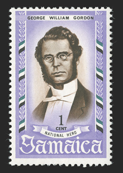 S.G. 298a, 1970 1c National Heroes, yellow omitted, o.g., n.h., very fine (Scott 297 var.).