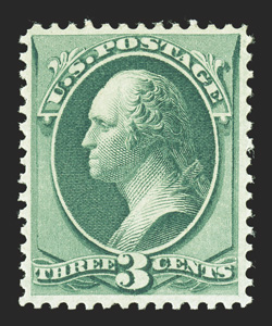 158, 3c Green, deep rich color, o.g., n.h., very fine 1991 PF certificate.