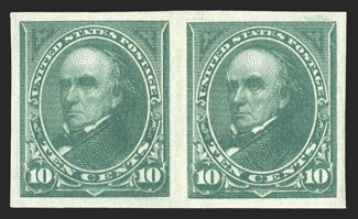 264c-273a, 1c-10c Watermarked Bureau issue, imperforate, each in a horizontal pair with large margins all around, strong rich colors throughout, o.g., lightly hinged, 5c with a
small gummed over thin speck, extremely fine each accompanied by a
