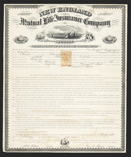 RNP5RN-V6, Four better revenue stamped paper items, with RN-P5 and RN-T4 single impressions of each on 1870 Ohio & Mississippi Railway Company preferred stock certificate,
RN-P5 and RN-U1 single impressions of each on 1871 State of Pennsylv