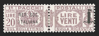 Q1-12, 1944 5c-20L Parcel Post cplt., fresh and intact, o.g., l.h., fine-very fine set.