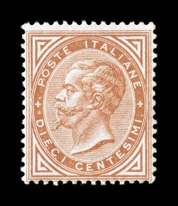 Sassone L17, 1863 10c Orange ocher, London printing, handsome and rare mint example of this early printing, deep rich color on fresh bright paper, attractively centered with
full even perforations all around, plus possessing full o.g. that has