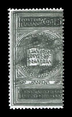 Sassone 116Ac, 1921 15c Anniversary of the Death of Dante, unissued gray color, double impression, impressive example of this variety with two equally strong impressions of the
design in the gray color of the unissued stamp, one shifted to the r