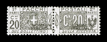 Sassone PP1-9, 1917-19 5c-4L Parcel Posts cplt., fresh mint set with attractive colors, o.g., few minor h.r., fine-very fine and rather scarce signed G. Oliva (Scott Q1-9
$609.00).
