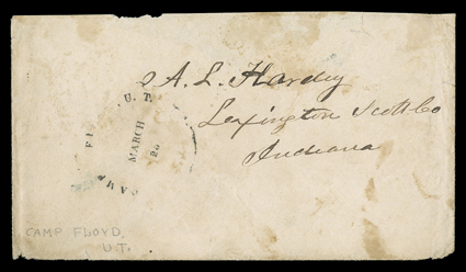 [Mountain Meadows Massacre], Angry content letter by Lieut. Benjamin Wingate of the 5th US Infantry, Camp Floyd, Utah Territory, March 24, 1859. He tells his friend A.L. Hardy
of Lexington, Indiana, that the mail has been delayed by cold weather