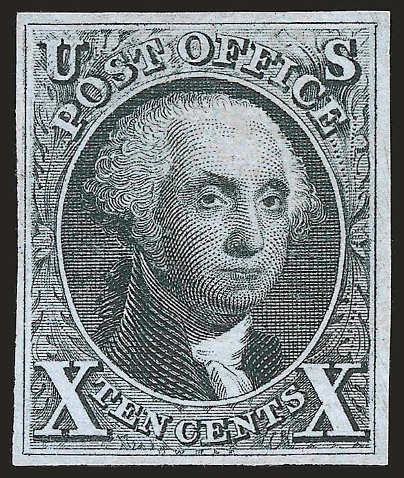 10c Gray Black, Reproduction (4).> Without gum as issued, large and balanced margins, bright shade, Very Fine and choice