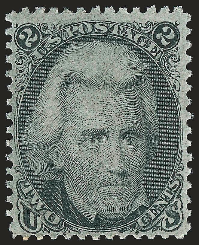 2c Black (73). Mint N.H.,> intense shade and impression, fresh and Very Fine, with 1990 P.F. certificate for block of four, Scott Retail as hinged