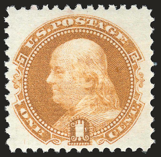1c Buff (112). Mint N.H.,> brilliant color on crisp paper, well-proportioned margins, tiny natural gum skip, Extremely Fine, Scott Retail as hinged