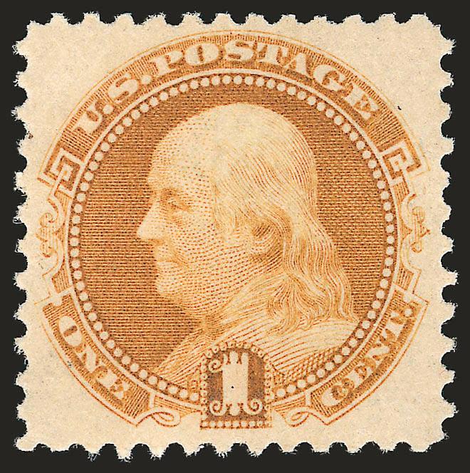 1c Buff, 1880 Re-Issue (133).> Original gum, barest trace of hinging, radiant color, beautifully centered with well-balanced margins, fresh and Extremely Fine, with 1990 P.F. certificate for block of four
(where this stamp is specified as Mint N.H.)