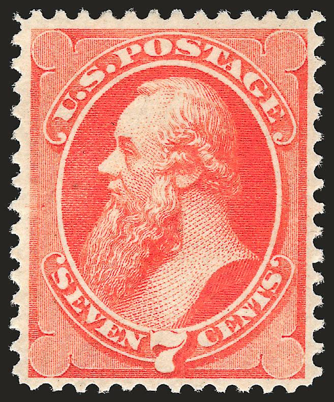 7c Vermilion, Grill (138).> H. Grill, original gum, lightly hinged, brilliant color, well-balanced margins, trivial natural inclusion at left not mentioned on accompanying certificate and noted only for
complete accuracy<><>^VERY FINE AND CHOICE. A