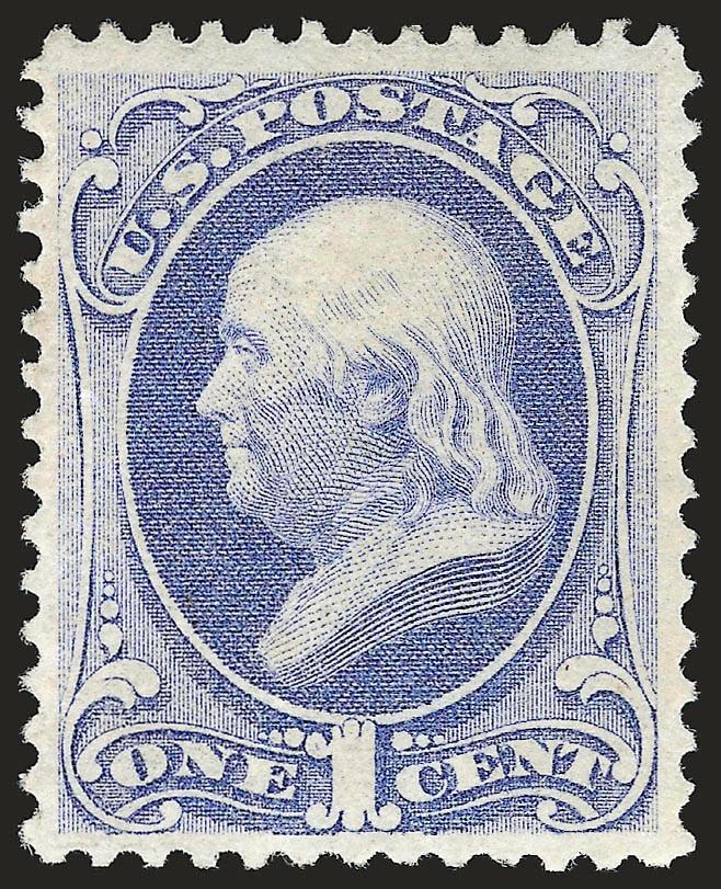 1c Ultramarine (145).> Original gum, barely hinged, rich color on bright paper, well-balanced margins, fresh and Extremely Fine, a beautiful stamp, with 1984 P.F. certificate