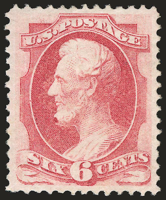 6c Carmine (148).> Original gum, radiant color, unusually choice centering with balanced margins, small natural spot on chin in the printed ink not mentioned on accompanying certificates<><>^EXTREMELY FINE. A
BEAUTIFUL ORIGINAL-GUM EXAMPLE OF THE 1