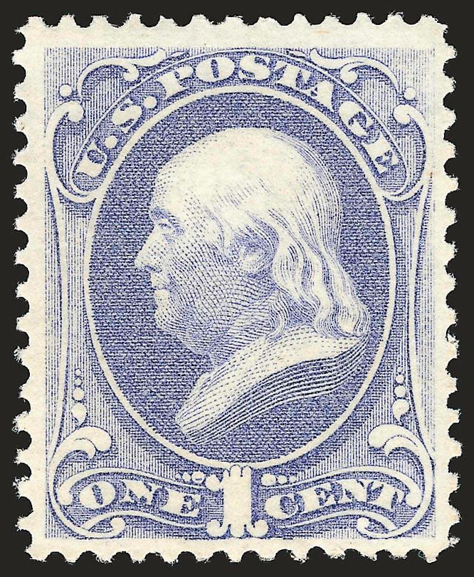 1c Ultramarine (156).> Original gum, barest trace of hinging at bottom, brilliant color, wide margins, Extremely Fine, with 1987 P.F. certificate