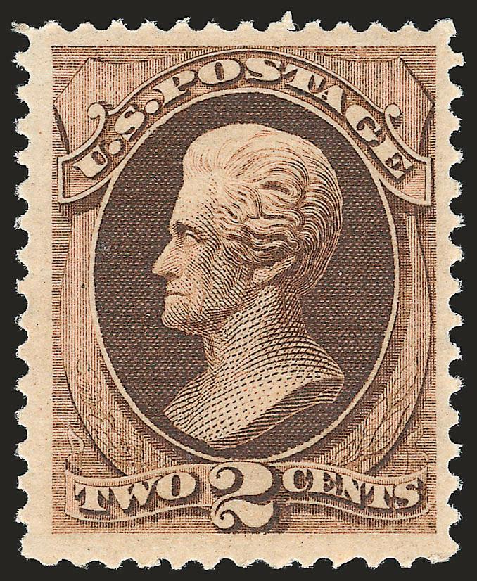 2c Brown (157). Mint N.H.,> deep rich color and proof-like impression, wide margins, Very Fine and choice, a scarce stamp in Mint N.H. condition, with 1990 P.F. certificate, Scott Retail as hinged