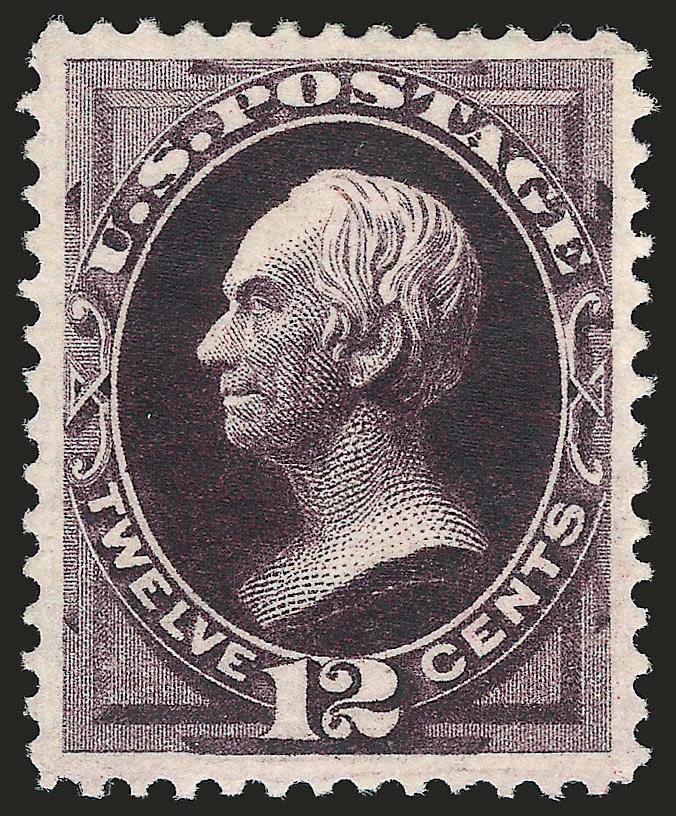 12c Blackish Violet (162).> Original gum, absolutely stunning color which is deep and dark and which is beautifully contrasted by bright paper, almost perfectly centered with wide and balanced
margins<><>^EXTREMELY FINE GEM. A SUPERB ORIGINAL-GUM E