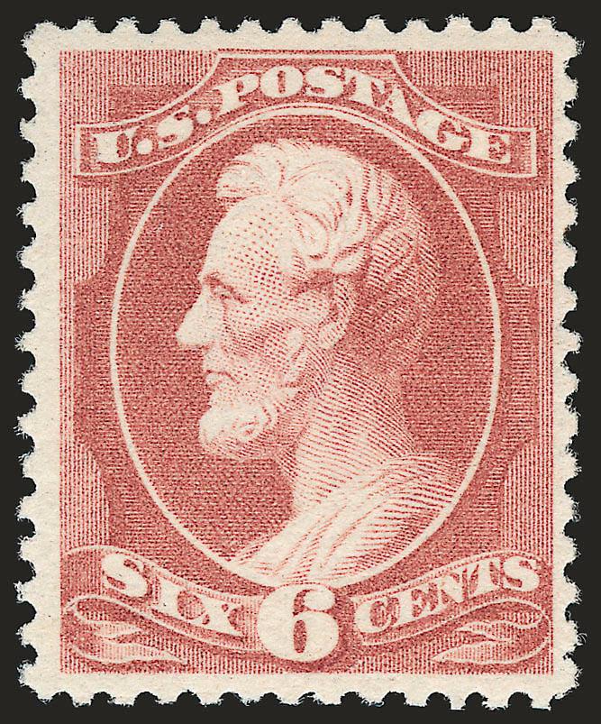 6c Deep Brown Red (208a).> Mint N.H., vibrant color on bright paper, detailed impression, Very Fine and choice, with 1990 P.F. certificate