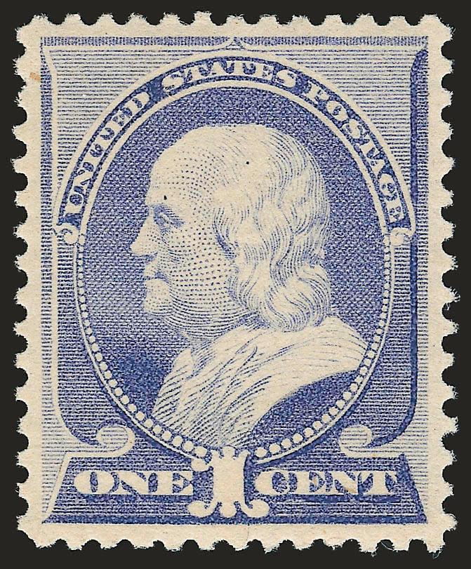 1c Ultramarine (212).> Original gum, barest trace of hinging, brilliant color on bright paper, well-proportioned margins, fresh and Extremely Fine