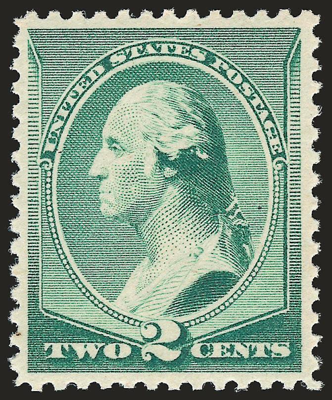 2c Green (213).> Mint N.H., bright shade, well-balanced margins, fresh and Extremely Fine, with 1995 P.F. certificate