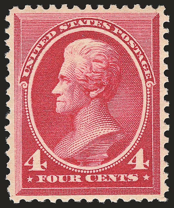 4c Carmine (215).> Mint N.H., deep rich color and proof-like impression, well-balanced margins, Extremely Fine, with 1999 P.F. certificate