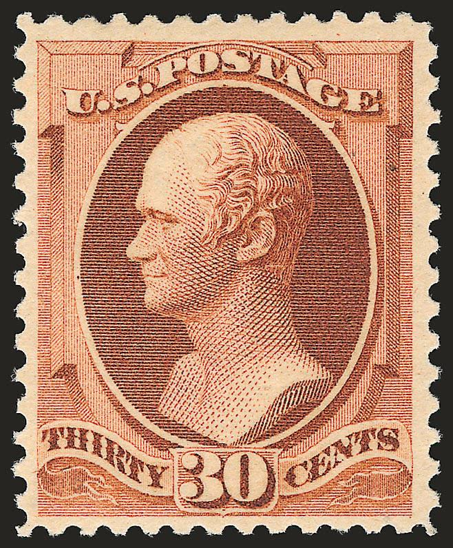 30c Orange Brown (217).> Original gum, barest trace of hinging, radiant color, Very Fine and choice, with copy of 1984 P.F. certificate for block of four