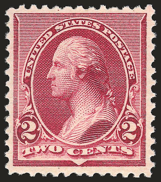 2c Lake (219D).> Mint N.H., rich color in the beautiful Lake shade, crisp paper, Very Fine and choice, with 1991 P.F. certificate